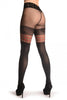 Faux Stockings With Red Tartan Garter & Lace Top