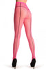 Fluorescent Pink Fishnet With Black Back Seam