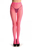 Fluorescent Pink Fishnet With Black Back Seam