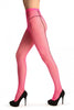 Fluorescent Pink Fishnet With Black Back Seam