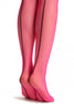 Fluorescent Pink Fishnet With Black Back Seam