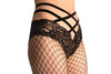 Large Net With Lace Top & Crossing Velvet Straps