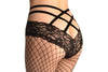 Large Net With Lace Top & Crossing Velvet Straps