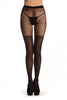 Black With Faux Transparent Back Stockings & Silver Lurex Stripes