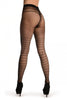 Black With Faux Transparent Back Stockings & Silver Lurex Stripes