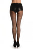 Black With Faux Transparent Back Stockings & Silver Lurex Stripes