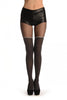 Grey With Opaque Faux Stockings & Light Grey Laced Top