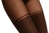 Mocha Melange Faux Stockings & Opaque Top Stripe