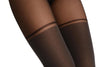 Grey Melange Faux Stockings & Opaque Top Stripe