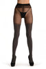 Black Melange Faux Stockings & Opaque Top Stripe