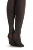 Black Melange Faux Stockings & Opaque Top Stripe