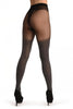 Black Melange Faux Stockings & Opaque Top Stripe