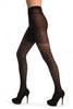 Black With Micro Mesh Butterflies Faux Stockings