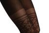 Black With Micro Mesh Butterflies Faux Stockings