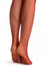 Large Red Net With Lace Top & Crossing Velvet Straps