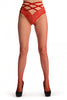 Large Red Net With Lace Top & Crossing Velvet Straps