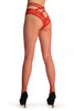 Large Red Net With Lace Top & Crossing Velvet Straps