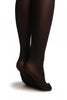 Faux Black Cat Stockings With Purple Top