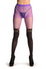 Faux Black Cat Stockings With Purple Top