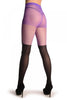 Faux Black Cat Stockings With Purple Top