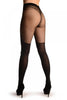 Black Faux Stockings With Crown Top