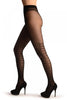 Black With Woven Corset Faux Stockings