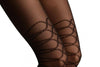 Black With Woven Corset Faux Stockings