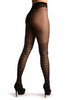 Black With Woven Corset Faux Stockings