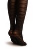 Black With Woven Corset Faux Stockings