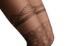 Grey With Geometrical Faux Stockings & Garter