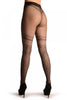 Grey With Geometrical Faux Stockings & Garter