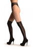 Black Faux Stockings With Side Zip