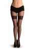 Black With Polka Dots Faux Stockings
