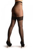 Black With Mesh Seamed Faux Stockings