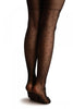 Black With Lace Up Polka Dots Faux Stockings
