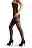 Black Lace Up With Silicon Grip Lace Top Shaping Tummy In Tights