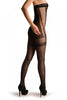 Black Lace Up With Silicon Grip Lace Top Shaping Tummy In Tights