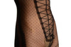 Black Lace Up With Silicon Grip Lace Top Shaping Tummy In Tights