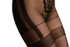 Black Lace Up With Silicon Grip Lace Top Shaping Tummy In Tights