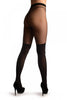 Black With Floral Mesh Faux Stockings