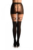 Black Faux Stockings With See Through Back
