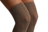 Grey Checkered Faux Stockings With Lurex On Beige