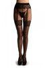 Black With Barocco Lace Faux Suspender Belt