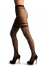 Black With Faux Suspender Belt & Garters