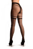 Black With Faux Suspender Belt & Garters