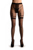 Black With Faux Suspender Belt & Garters