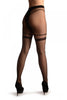 Black With Faux Suspender Belt & Garters