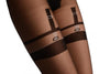 Black With Faux Suspender Belt & Garters