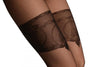 Black With Wide Floral Garter & Geometrical Seam