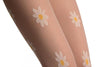 White With Woven Daisy Fowers